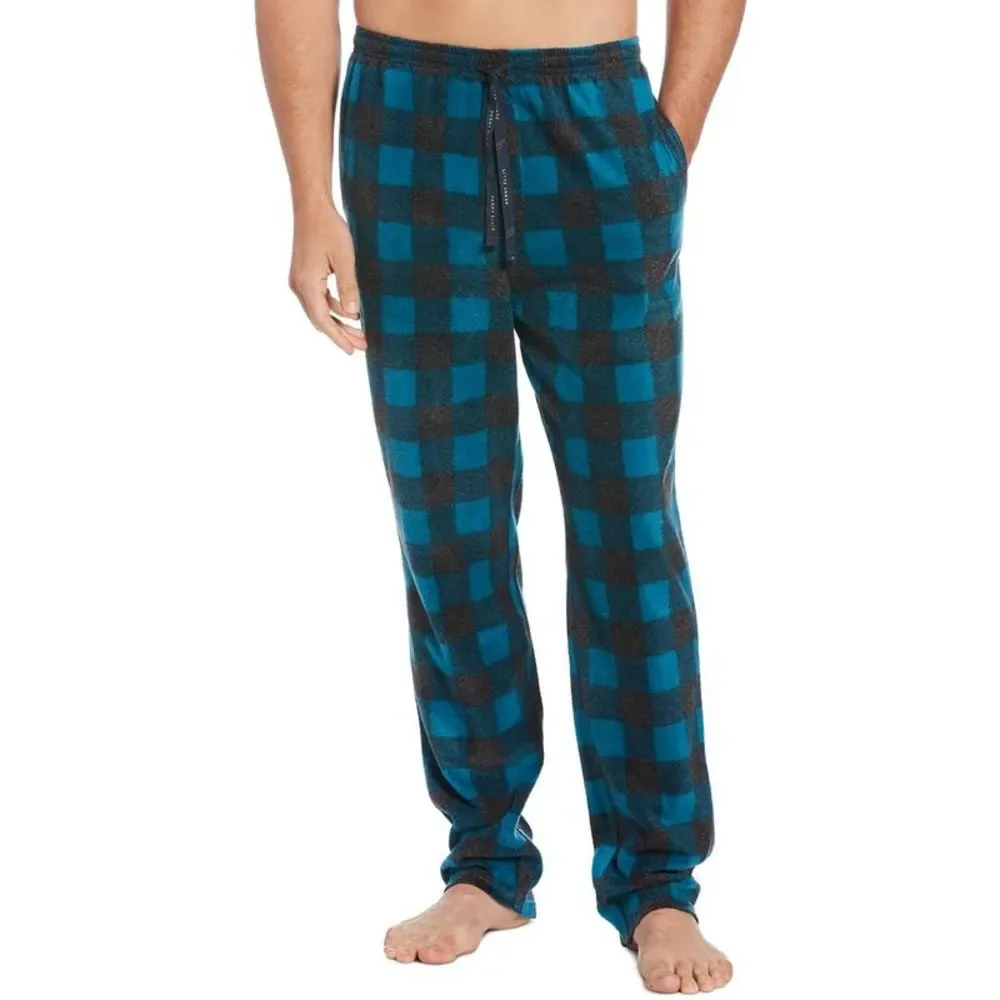 Perry Ellis Portfolio Mens Blue Plaid Pants Comfort Pajama Bottoms NWT